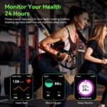Smart Watch for Men - 1.85"HD 2026 Upgraded Fitness Tracker Bluetooth Call and text Smartwatch with 7 Day Battery 5 ATM Waterproof Heart Rate Sleep Monitor 130+ Sport Modes for Android & iOS (Black) - Image 4