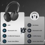 Bluetooth Headphones with Active Noise Cancelling (ANC), Wireless Over Ear Bluetooth Headsets with 35H Playtime, HiFi Stereo Foldable Headphones with Foam Ear Cups for Sports, Travel, Black - Image 6
