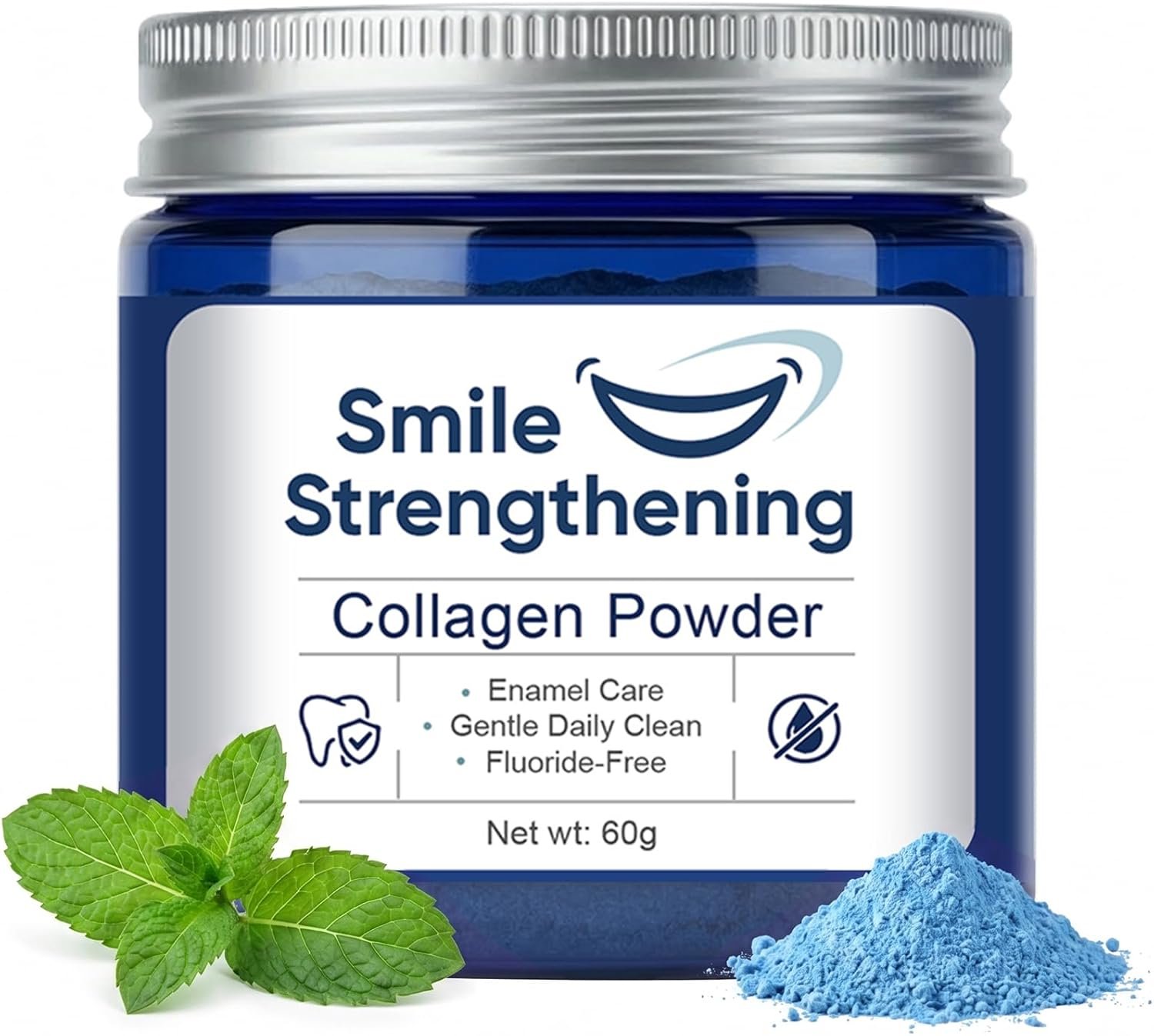 71d1VbRy1XL._AC_SL1500_.jpg Collagen Powder for Gums, Collagen Gum Powder with Hydroxyapatite & Collagens, Enamel Strengthening, Toothpaste Powders for Coffee and Tea Stains, Plant-Based Oral Care Formula for Adults, Mint, 2 Oz - Image 1