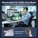 Earbay Wireless Headset with Mic for Work, 6.0 Bluetooth Headset with AI ENC Mic(Noise Cancelling & Flip Mute), 2.4Ghz/USB Dongle Wireless Headphones for Office/PC/Call Center/Computer/Laptop/Teams - Image 2