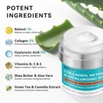 Retinol Face Cream with Collagen & Hyaluronic Acid - Anti Aging & Firming Face Moisturizer for Women & Men - Wrinkle Reduction Night & Day Cream, 1.7 Fl Oz - Image 4