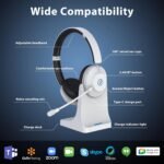 Earbay Wireless Headset with Mic for Work, 6.0 Bluetooth Headset with AI ENC Mic(Noise Cancelling & Flip Mute), 2.4Ghz/USB Dongle Wireless Headphones for Office/PC/Call Center/Computer/Laptop/Teams - Image 9