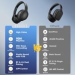 DOQAUS Bluetooth Headphones Over Ear Wireless, 90H Playtime, BT 5.4, 9 EQ Modes via App, Movie & Sleep Mode, HiFi Deep Bass, Memory Foam for Travel, Gym, Phone, PC Stocking Stuffers - Image 2