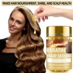Keratin Hair Treatment Serum,Hair Serum Treatment for Dry Damaged Hair,Hair Oil Capsules with Keratin,Argan Oil-Leave-in Anti Frizz Conditioner with Vitamins A, C, E & B5- No Rinse for All Hair Types - Image 6