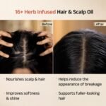 Vedix Keshamrut Herbs Infused Ayurvedic Hair Oil With Bhringraj, Amla & Rosemary I Control Hair Fall & Boost Hair Growth I 16+ Whole Herbs, Leaves & Flowers I No Mineral Oils & Chemicals (200ml) - Image 3
