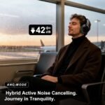 Hybrid Active Noise Cancelling Headphones, Bluetooth 6.0 Over Ear Headphones, 120H Battery Fast Charging, Hi-Res Audio, Transparency Mode, Deep Bass, Memory Foam Comfort Fit for Travel Office Home - Image 3