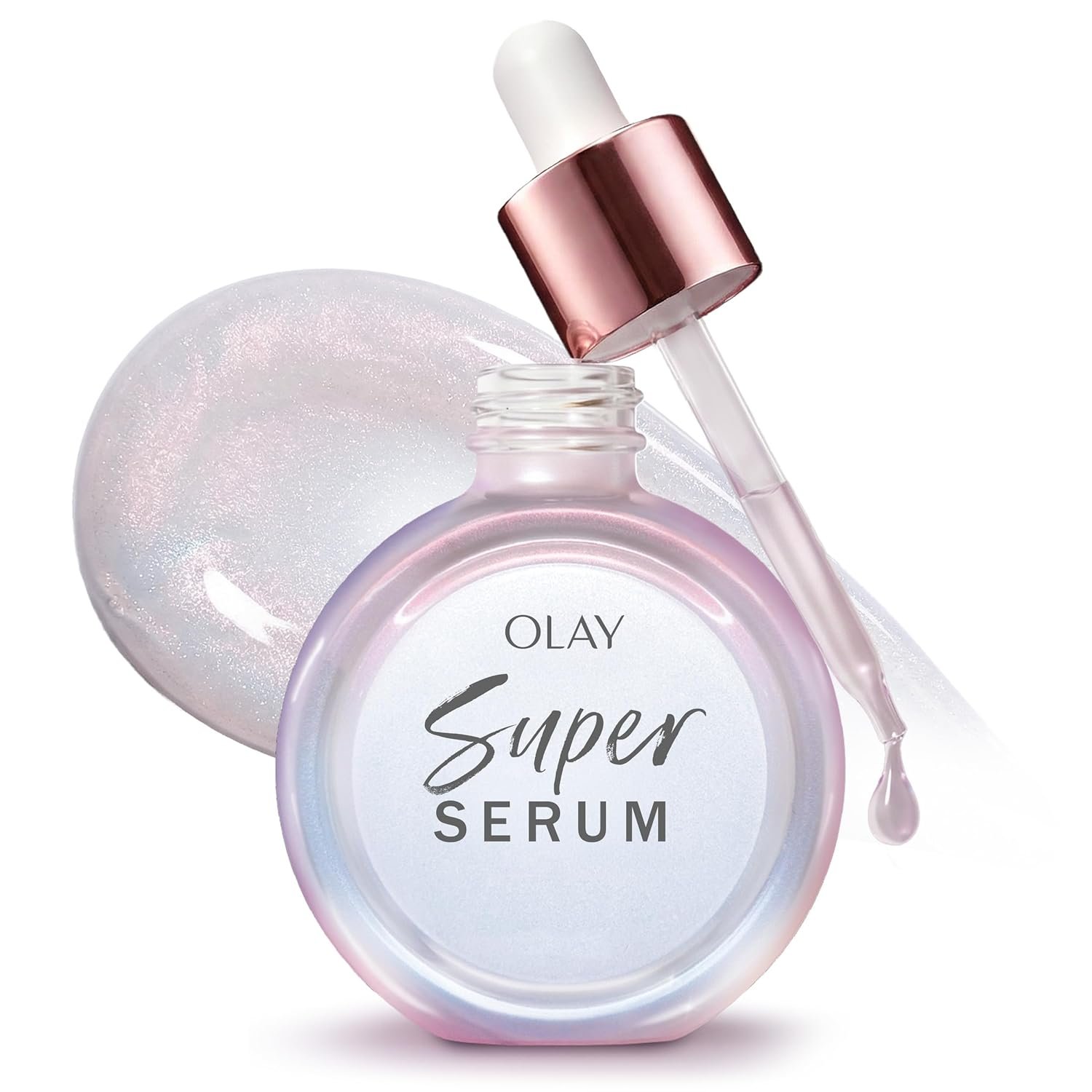 71nGc1UR4L._SL1500_.jpg Olay Super Serum - Glow Serum for Face - Activated Niacinamide, Vitamin C & E, Collagen Peptide, AHA - 5-in-1 Benefits - Brightens, Hydrates, Smooths, Firms, Evens Tone, Proactive Anti-Aging, 1.0 Oz - Image 1