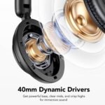 Hybrid Active Noise Cancelling Bluetooth Headphones, Wireless Over Ear Headphones with Bluetooth 5.4, 80H Playtime, Stereo Sound, 6 ENC Clear Call Mic, Low Latency for Travel Office Workout - Image 4