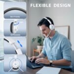 Earbay Wireless Headset with Mic for Work, 6.0 Bluetooth Headset with AI ENC Mic(Noise Cancelling & Flip Mute), 2.4Ghz/USB Dongle Wireless Headphones for Office/PC/Call Center/Computer/Laptop/Teams - Image 8