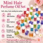 Hair Perfume Oil, 40 Mini Bottles with 10 Scents, 2-in-1 Leave-In Hair Serum, Argan & Avocado Oils + Amino Acids for Frizzy, Dry & Damaged Hair, Lightweight Non-Greasy, Long-Lasting Scent - Image 2
