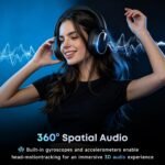 Hybrid Active Noise Cancelling Bluetooth Headphones,Bluetooth 6.0 Over Ear Wireless Headphones with 60H Playtime, Hi-Res Audio, Deep Bass, Memory Foam Ear Cups for Home Office Travel Black - Image 5