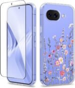 GVIEWIN for Google Pixel 10a Case with Screen Protector, [Military Grade Drop Protection] Non Yellowing Clear Floral Slim Phone Cover for Women 2026 6.3"(Floratopia/Colorful)