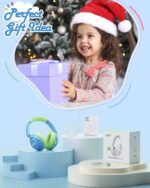acer Kids Bluetooth Headphones, 85dB Volume Limiter, Foldable Wireless Over-Ear Headphones for iPad, Travel, 75H Playtime, Bluetooth 5.4, Built-in Mic, Blue Green - Image 8