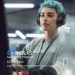 Uliptz Wireless Bluetooth Headphones, 65H Playtime, 6 EQ Sound Modes, HiFi Stereo Over Ear Headphones with Microphone, Foldable Lightweight Bluetooth 6.0 Headset for Travel/Office/Cellphone/PC - Image 3