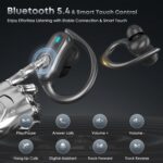 Wireless Earbuds Bluetooth 5.4 Headphones, 54H Playtime Stereo Earphones with Noise Cancelling Mic, IPX7 Waterproof, Fast Charging and Comfort Fit Ear Buds for Fitness/Sports/Workouts/Travel Black - Image 4