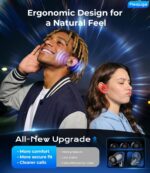 Wireless Earbuds Bluetooth Headphones, 50H Playtime Ear Buds with Mic, LED Digital Display Charging Case, IPX7 Waterproof, Deep Bass Stereo, in-Ear Earphone for iPhone Andriod Phone - Ink - Image 4