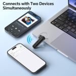 Bluetooth Headset Wireless Earpiece HD Hands Free Headphones with Microphone Lightweight Single Ear Earphones with Mute for iPhone Samsung Android Cell Phone PC Laptop TV Work Office Driving Business - Image 5