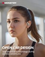 Monster Open Ear AC390 Headphones, Bluetooth 6.0 Earbuds with Stereo Sound, Rotating Charging Case with Lanyard, Wireless Headphones 24H Playtime, IPX5 Waterproof, Ultra-Light Open Ear Earbuds - Image 2