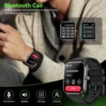 Smart Watch for Men - 1.85"HD 2026 Upgraded Fitness Tracker Bluetooth Call and text Smartwatch with 7 Day Battery 5 ATM Waterproof Heart Rate Sleep Monitor 130+ Sport Modes for Android & iOS (Black) - Image 3