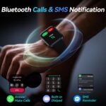 Smart Watches for Men Android & iPhone, 1.8" HD Alexa Built-in Smartwatches Fitness Tracker Watch with Bluetooth Calls, IP68 Waterproof, Heart Rate/Sleep/SpO2 Monitor, 110 Sport Modes - Black - Image 2