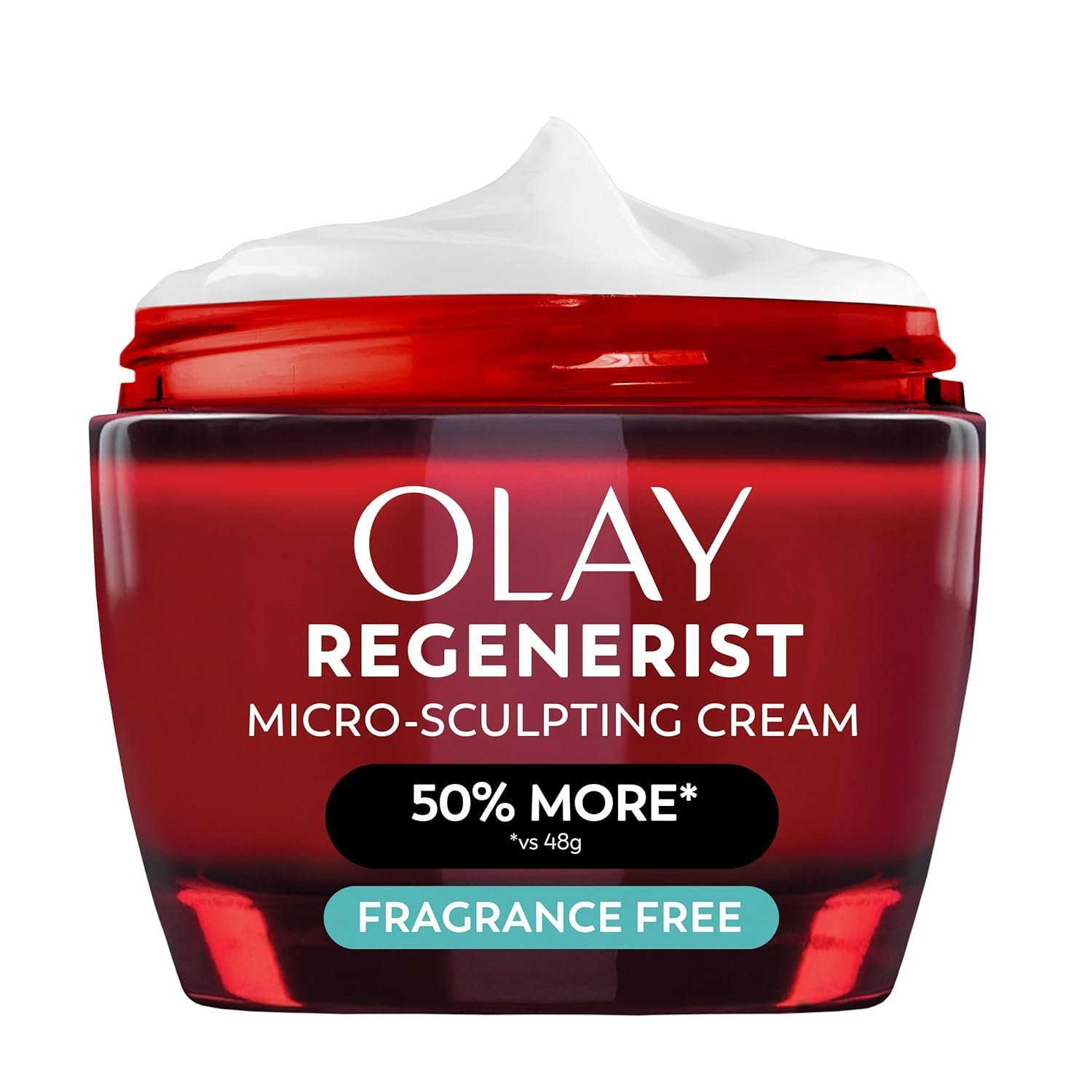 71zFKvkqpL._SL1500_.jpg Olay Face Moisturizer, Regenerist Micro-Sculpting Cream for Women, Fragrance-Free - Anti-Aging, Anti-Wrinkle, Firming Skin Care - Triple Collagen Cream, Peptide, Hyaluronic Acid, Niacinamide, 2.6oz - Image 1