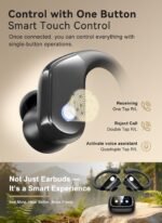 jaddsa Wireless Earbuds, Bluetooth 5.4 Sport Headphones with Smart Charging Case, ENC Noise Cancelling, Ear Buds with IPX7 Waterproof & Bass Stereo Sound for iOS, Android – Jet Black - Image 5