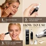 Eye Cream with 360° Roller, Anti Aging Treatment for Wrinkles & Fine Lines, Caffeine Under Eye Serum for Dark Circles & Puffiness, Retinol Peptides, 0.5 fl oz - Image 7