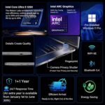 GEEKOM GeekBook X14 Pro Laptop, 2.2lbs Ultra Thin 14" 2.8K OLED Laptop Computer, Ultra 5 125H, 32GB LPDDR5x 7500MHz RAM 1TB SSD, Up to 16 Hour, 2X USB4, Fingerprint, Hub, Copilot, Windows 11 Pro - Image 2