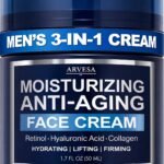 Mens Face Moisturizer Cream - Anti Aging Cream with Retinol, Collagen & Hyaluronic Acid Lightweight After Shave Lotion for Men - Hydrating, Firming & Wrinkle Repair - Day & Night Facial Men Skin Care