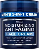 Mens Face Moisturizer Cream - Anti Aging Cream with Retinol, Collagen & Hyaluronic Acid Lightweight After Shave Lotion for Men - Hydrating, Firming & Wrinkle Repair - Day & Night Facial Men Skin Care