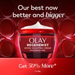 Olay Face Moisturizer, Regenerist Micro-Sculpting Cream for Women, Fragrance-Free - Anti-Aging, Anti-Wrinkle, Firming Skin Care - Triple Collagen Cream, Peptide, Hyaluronic Acid, Niacinamide, 2.6oz - Image 2