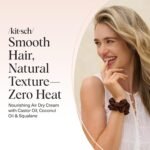 Kitsch Smoothing Air Dry Cream for Hair – Frizz Control Hair Care Product with Castor Oil & Coconut Oil – Weightless Styling Cream - Enhances Natural Texture Appearance | Ideal Gifts for Women – 5 oz - Image 8