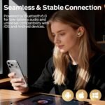 Monster N-Lite 217 Wireless Earbuds, Bluetooth 6.0 Stereo Headphones with Powerful Bass, Built-in Smart Noise Cancelling Mic for Clear Calls, Comfortable Fit, 32H Playtime, IPX5 Waterproof, Black - Image 6