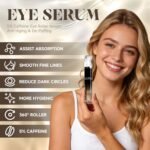 Eye Cream with 360° Roller, Anti Aging Treatment for Wrinkles & Fine Lines, Caffeine Under Eye Serum for Dark Circles & Puffiness, Retinol Peptides, 0.5 fl oz - Image 2