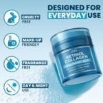 Retinol Cream for Face - Anti-Aging Moisturizer Wrinkle Cream with Collagen & Hyaluronic Acid - Face & Neck Moisturizer for Firming, Hydration & Smooth Skin - Day & Night Skin Care for Women & Men - Image 7