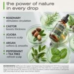 Ella & Eden Hair Growth Oil with Rosemary, Castor, Peppermint Oils & Biotin - Dry Scalp Treatment - Strengthening, Repairing, Soothing - 2 Fl Oz Glass Bottle - Image 3
