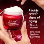 Olay Face Moisturizer, Regenerist Micro-Sculpting Cream for Women, Fragrance-Free - Anti-Aging, Anti-Wrinkle, Firming Skin Care - Triple Collagen Cream, Peptide, Hyaluronic Acid, Niacinamide, 2.6oz - Image 3