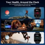 Smart Watches for Men Women with Alexa Built-in, Bluetooth Call, 1.85" HD Touchscreen, 120+ Sport Modes, IP68 Waterproof, 7-Day Battery, 24/7 Heart Rate & Sleep Monitor for Android iPhone (Black) - Image 4
