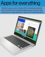 HP Chromebook 14 Laptop, Intel Celeron N4120, 4 GB RAM, 64 GB eMMC, 14" HD Display, Chrome OS, Thin Design, 4K Graphics, Long Battery Life, Ash Gray Keyboard (14a-na0226nr, 2022, Mineral Silver) - Image 7