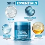 Retinol Cream for Face - Anti-Aging Moisturizer Wrinkle Cream with Collagen & Hyaluronic Acid - Face & Neck Moisturizer for Firming, Hydration & Smooth Skin - Day & Night Skin Care for Women & Men - Image 3
