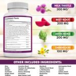 NEW AGE Milk Thistle NAC Chanca Piedra Beet Root Artichoke Dandelion Root Astragalus - Plus TUDCA & Ginger - 120 Count - Image 2