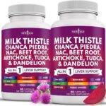 NEW AGE Milk Thistle NAC Chanca Piedra Beet Root Artichoke Dandelion Root Astragalus - Plus TUDCA & Ginger - 120 Count