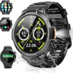 Smart Watches for Men (Answer/Make Call), 1.53" HD Military Smartwatch, 50+ Days Extra-Long Battery Life Fitness Tracker, Flashlight/110+Sports/Heart Rate/Sleep Monitor/IP68 Waterproof Android iOS