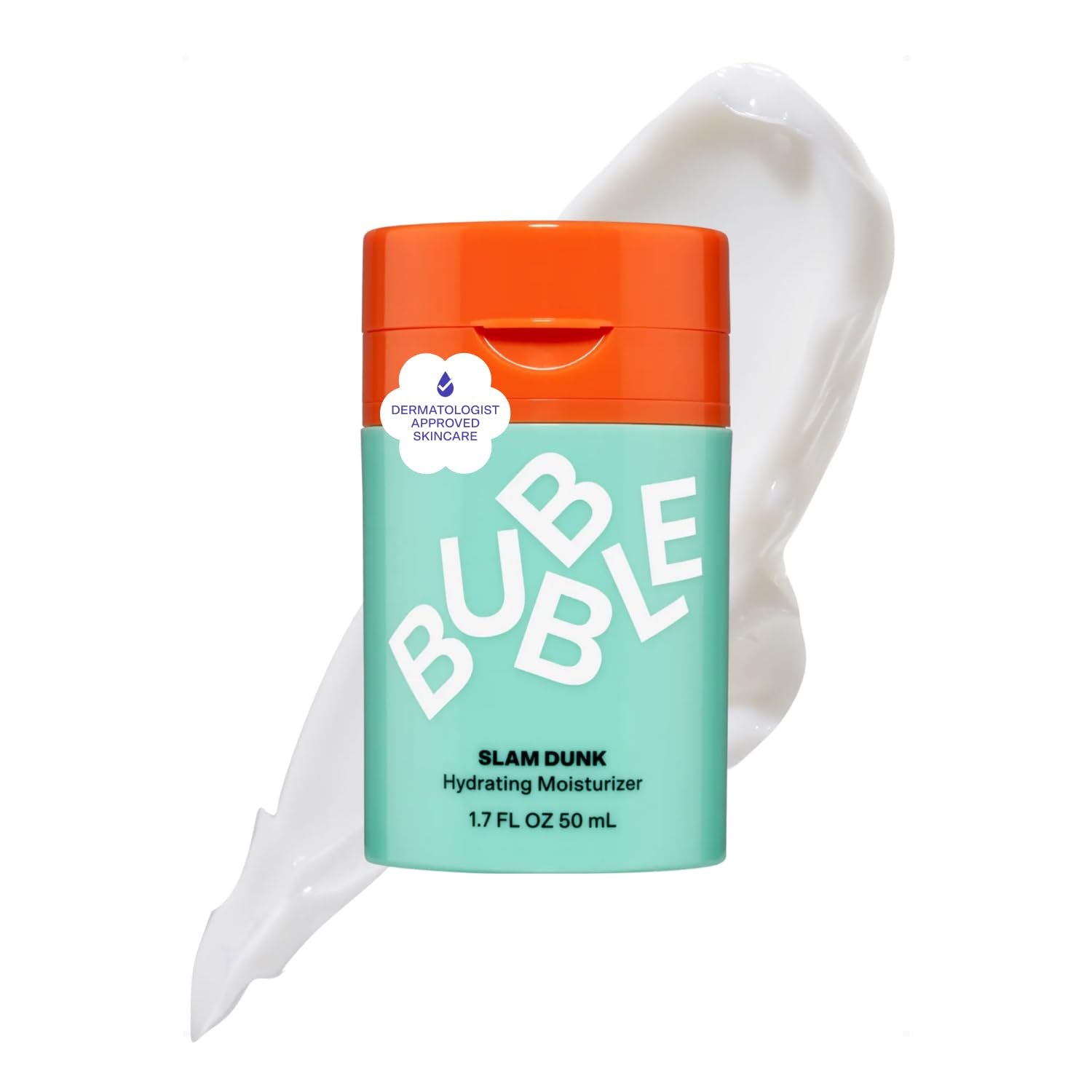 51QP2bdTeML._SL1500_.jpg Bubble Skincare Slam Dunk Hydrating Face Moisturizer - Travel Size Lightweight Face Lotion with Vitamin E + Aloe Vera - Daily Facial Moisturizer for Normal + Dry Skin with Blue Light Protection (50ml) - Image 1