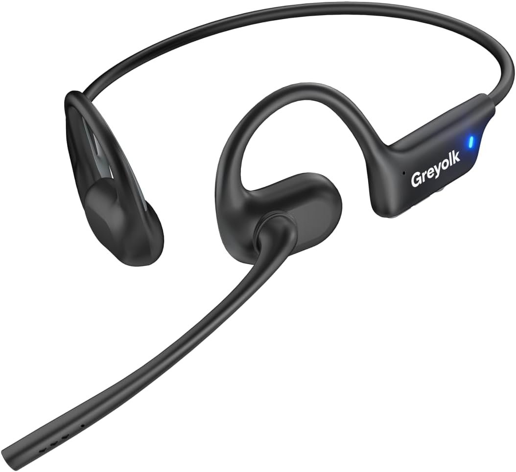51XBoT9KomL._AC_SL1100_.jpg Open Ear Headphones with Mic, Wireless Headset with AI Noise Cancellation Microphone Bluetooth 5.4 Bluetooth Headset with Mic Air Conduction Headphones for Work Call Meeting Driving - Image 1