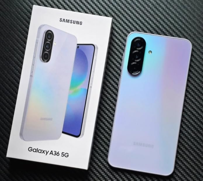 51egUtdJsLL._AC_.jpg Samsung Galaxy A36 5G 2025 | 256GB, Dual SIM | 6.7" 120Hz AMOLED, IP67 Water Resistant, Android 15 | International Model Factory Unlocked for T-Mobile & Global | 25W Fast Charger Bundle (Lavender) - Image 1