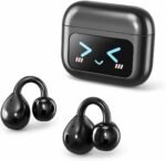 Cyberix Open Ear Clip-On Earbuds with Touchscreen, Wireless Bluetooth 6.0 Headphones, 48H Playtime, IPX5 Waterproof, Ultra-Light 4.1g Wireless Earbuds for Sports and Workouts，Unique Gifts for Girls