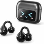 Cyberix Open Ear Clip-On Earbuds with Touchscreen, Wireless Bluetooth 6.0 Headphones, 48H Playtime, IPX5 Waterproof, Ultra-Light 4.1g Wireless Earbuds for Sports and Workouts，Unique Gifts for Girls