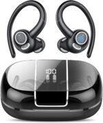 Wireless Earbuds Bluetooth 5.3 Headphones Sports, 48H Earphone with ENC Mic, Stereo Deep Bass Bluetooth Earbuds with Secure Earhooks, LED Display, IPX7 Waterproof Over Ear Buds for Running/Gym/Workout