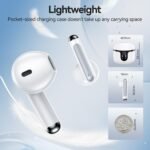 Wireless Earbuds, Bluetooth 5.4 Headphones HiFi Stereo with 4 HD Mic, 50H Playtime Bluetooth Earbuds with Dual LED Display, IPX7 Waterproof Wireless Earphones, Touch Control Ear Buds,USB-C,White - Image 6